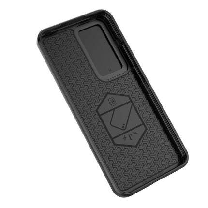Mobizang Armor Slider Back Cover for Oppo Reno 12 Pro (5G) | Inbuilt Ring + Camera Slider Shockproof Lens Protection Bumper Back Case (Black)