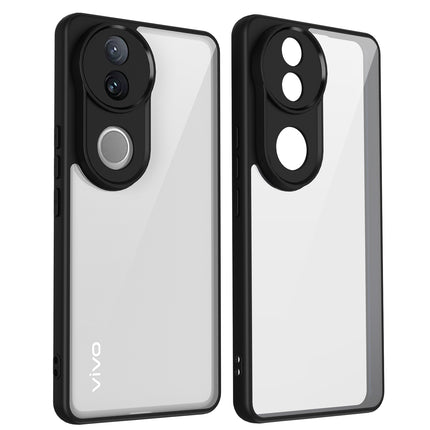 Mobizang Hawkeye Clear Back Cover for Vivo V50 5G | Camera Lens Protector Shockproof Slim Clear Case Cover (Black Sides)