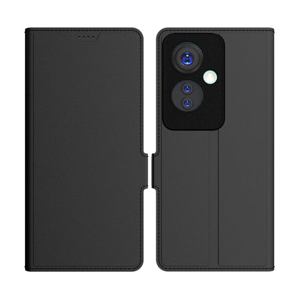 Kapa Noble Slim Magnetic Leather Flip Case Cover for OPPO F25 Pro (5G) | Card Holder Stand Flip Wallet Case (Black)
