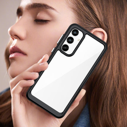 Mobizang Unicorn Acrylic Clear Back Cover For Samsung Galaxy A55 (5G) | Slim Shockproof [Military Grade Protection] Hybrid Bumper Case (Black Sides)