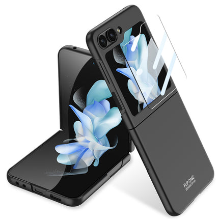 Mobizang Ultra Thin Back Case for Samsung Galaxy Flip6 / Z Flip 6 | With [Inbuilt Glass]  Full Body Protection Hard Back Cover (Black)