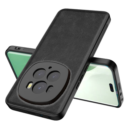 Mobizang Tux Leather Back Cover for Honor Magic 6 PRO | Slim Shockproof Camera Protection Bumper Case (Black)