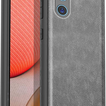 Mobizang Tux Leather Back Cover for Samsung Galaxy A55 (5G) | Slim Shockproof Camera Protection Bumper Case (Grey)