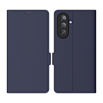 Mobizang Noble Slim Magnetic Leather Flip Case Cover for Samsung Galaxy A36 | Card Holder Stand Flip Wallet Case (Blue)