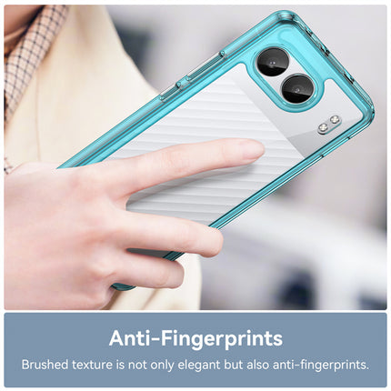 Mobizang Unicorn Acrylic Clear Back Cover For OnePlus Nord 4 | Slim Shockproof [Military Grade Protection] Hybrid Bumper Case (Blue Sides)