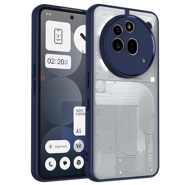 Mobizang Hawkeye Clear Back Cover for Nothing Phone 3A Pro | Camera Lens Protector Shockproof Slim Clear Case Cover (Blue Sides)
