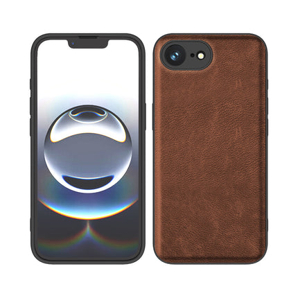 Mobizang Tux Leather Back Cover for Apple iPhone 16E | Slim Shockproof Camera Protection Bumper Case (Brown)