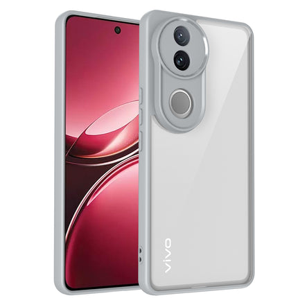 Mobizang Hawkeye Clear Back Cover for Vivo V50 5G | Camera Lens Protector Shockproof Slim Clear Case Cover (Grey Sides)