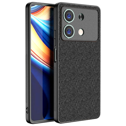 Mobizang Soft Full Fabric Protective Back Case Cover for Poco X6 Neo (5G) | Shockproof Slim Hard Anti Slip Back Case (Black)