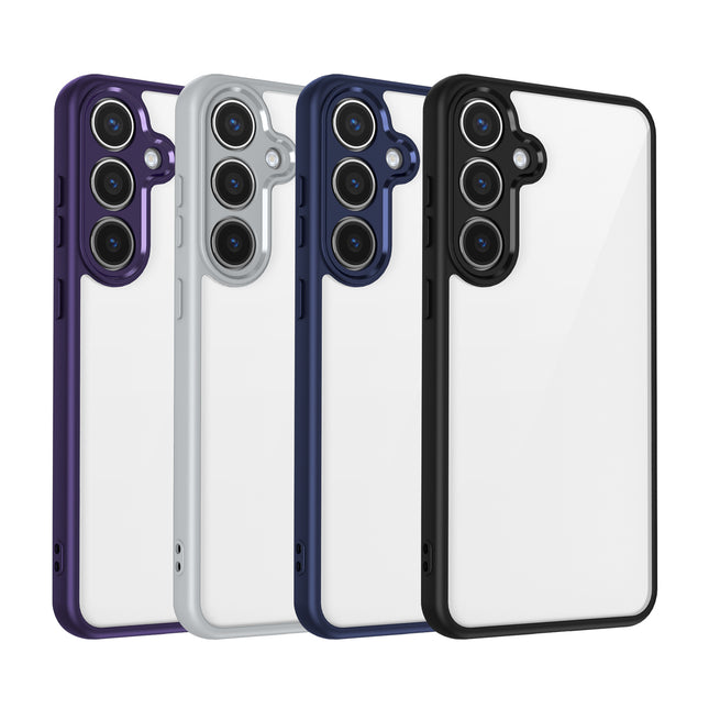 Mobizang Hawkeye Clear Back Cover for Samsung Galaxy A36 | Camera Lens Protector Shockproof Slim Clear Case Cover (Black Sides)
