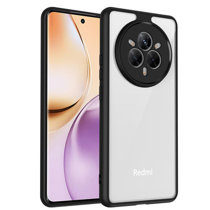 Mobizang Hawkeye Clear Back Cover for Realme 14 Pro 5G | Camera Lens Protector Shockproof Slim Clear Case Cover (Black Sides)