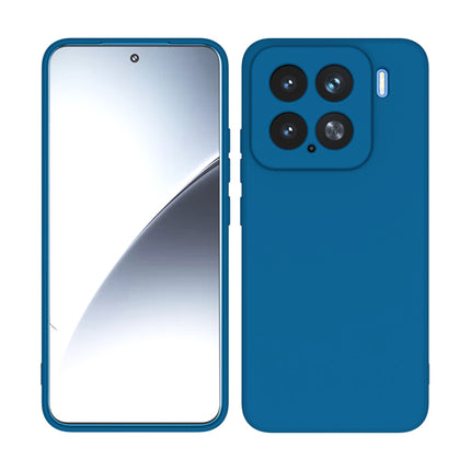 Mobizang Matte Protective Lens Flexible Back Cover for Xiaomi 15 5G | Slim Silicone with Soft Lining Shockproof Full Body Bumper Case (Blue)