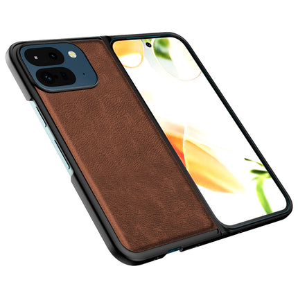 Mobizang Tux Leather Back Cover for Google Pixel 9 Pro Fold | Slim Shockproof Camera Protection Bumper Case (Brown)