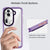 Mobizang Warrior Acrylic Clear Back Cover For Oppo Reno 11 pro | Slim Shockproof [Military Grade Protection] Hybrid Bumper Case (Purple Sides)