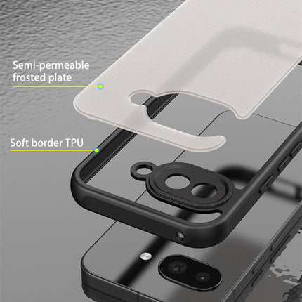 Mobizang Shield Frosted Acrylic Back Shock Proof Case Cover for Google Pixel 9A (Black)