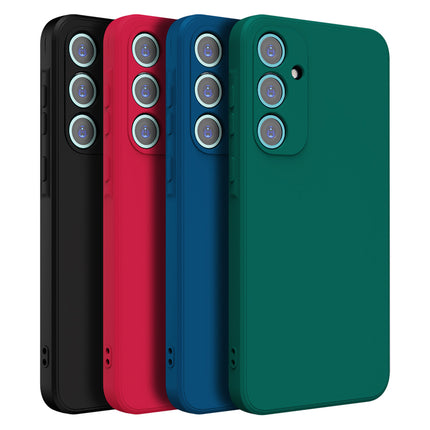 Mobizang Matte Protective Lens Flexible Back Cover for Samsung Galaxy A35 (5G) | Slim Silicone with Soft Lining Shockproof Full Body Bumper Case (Black)