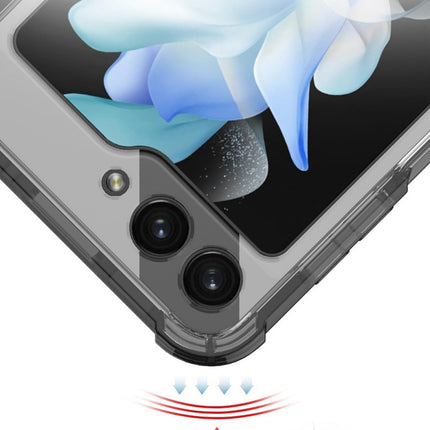 Mobizang Clear Airbag Ring Back Case for Samsung Galaxy Flip6 / Z Flip 6 | Transparent Shockproof Slim Hard Protective Cover (Black)