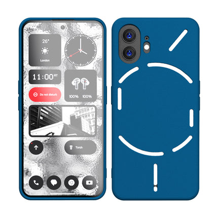 Kapa Matte Protective Lens Flexible Back Cover for Nothing Phone 2 | Slim Silicone with Soft Lining Shockproof Full Body Bumper Case (Blue)