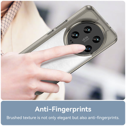 Mobizang Unicorn Acrylic Clear Back Cover For Xiaomi 14 ULTRA (5G) | Slim Shockproof [Military Grade Protection] Hybrid Bumper Case (Grey Sides)