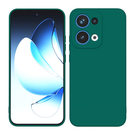Mobizang Matte Protective Lens Flexible Back Cover for Oppo Reno 13 5G | Slim Silicone with Soft Lining Shockproof Full Body Bumper Case (Green)