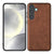 Mobizang Tux Leather Back Cover for Samsung Galaxy S25 Plus | Slim Shockproof Camera Protection Bumper Case (Brown)