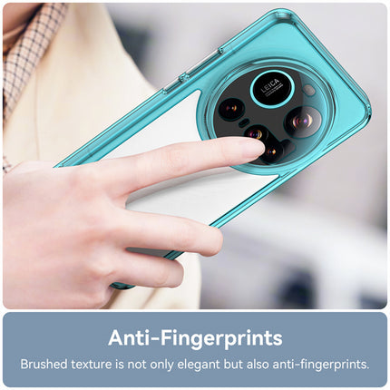 Mobizang Unicorn Acrylic Clear Back Cover For Xiaomi 15 Ultra | Slim Shockproof [Military Grade Protection] Hybrid Bumper Case (Blue Sides)