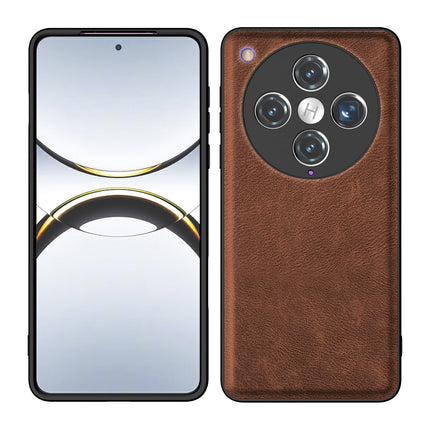 Mobizang Tux Leather Back Cover for Oppo Find X8 Pro | Slim Shockproof Camera Protection Bumper Case (Brown)