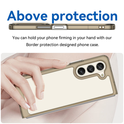 Mobizang Unicorn Acrylic Clear Back Cover For Samsung Galaxy Z Fold 6 | Slim Shockproof [Military Grade Protection] Hybrid Bumper Case (Grey Sides)