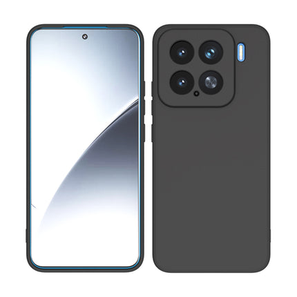 Mobizang Matte Protective Lens Flexible Back Cover for Xiaomi 15 5G | Slim Silicone with Soft Lining Shockproof Full Body Bumper Case (Black)