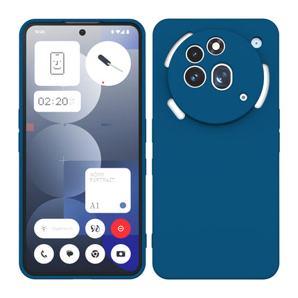 Mobizang Matte Protective Lens Flexible Back Cover for Nothing Phone 3A Pro | Slim Silicone with Soft Lining Shockproof Full Body Bumper Case (Blue)