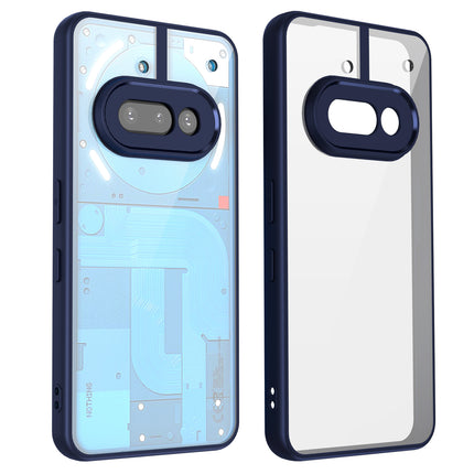 Mobizang Hawkeye Clear Back Cover for Nothing Phone 3A 5G | Camera Lens Protector Shockproof Slim Clear Case Cover (Blue Sides)