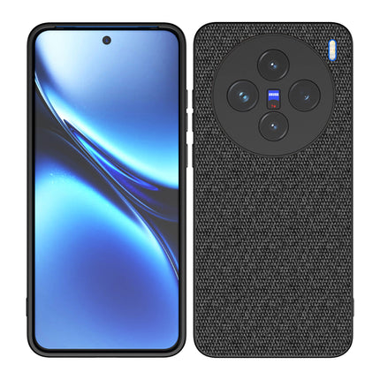 Mobizang Soft Full Fabric Protective Back Case Cover for Vivo X200 (5G) | Shockproof Slim Hard Anti Slip Back Case (Black)