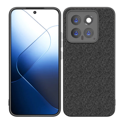 Mobizang Soft Full Fabric Protective Back Case Cover for Xiaomi 14 (5G) | Shockproof Slim Hard Anti Slip Back Case (Black)