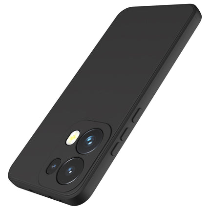 Mobizang Matte Protective Lens Flexible Back Cover for Oppo Reno 13 Pro | Slim Silicone with Soft Lining Shockproof Full Body Bumper Case (Black)