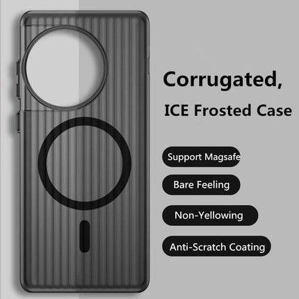 Mobizang Matte Magnetic Wave Grip Back Cover for Apple iPhone 16E | [MagSafe Compatible] Wireless charging, Slim, Metal Buttons, Frosted Back Case (Grey)