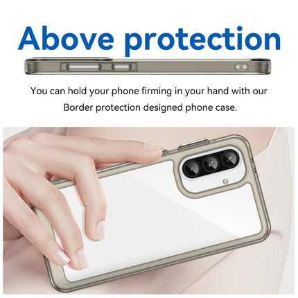 Mobizang Unicorn Acrylic Clear Back Cover For Samsung Galaxy A56 | Slim Shockproof [Military Grade Protection] Hybrid Bumper Case (Grey Sides)