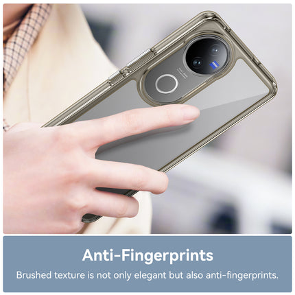 Mobizang Unicorn Acrylic Clear Back Cover For Vivo V50 / V50E 5G | Slim Shockproof [Military Grade Protection] Hybrid Bumper Case (Grey Sides)