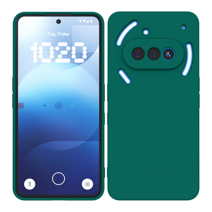 Mobizang Matte Protective Lens Flexible Back Cover for Nothing Phone 3A 5G | Slim Silicone with Soft Lining Shockproof Full Body Bumper Case (Green)