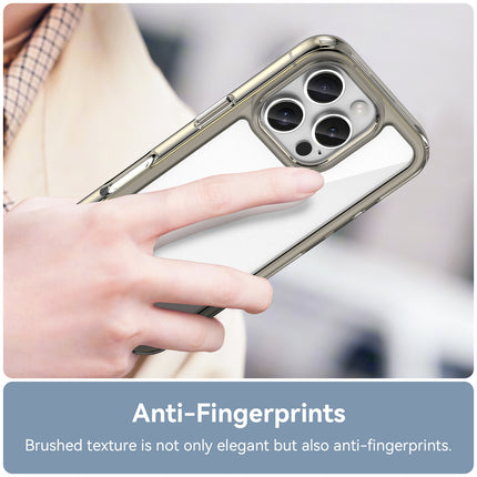 Mobizang Unicorn Acrylic Clear Back Cover For Apple iPhone 16 Pro | Slim Shockproof [Military Grade Protection] Hybrid Bumper Case (Grey Sides)