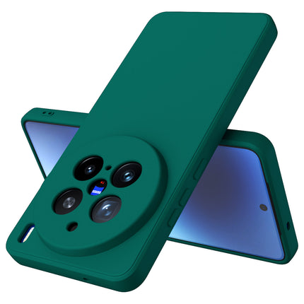 Mobizang Matte Protective Lens Flexible Back Cover for Vivo X200 Pro (5G) | Slim Silicone with Soft Lining Shockproof Full Body Bumper Case (Green)