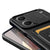Kapa Bisen Back Cover for Redmi Note 13 Pro Plus (5G) | Inbuilt Camera Slider Ring Stand and Card Pocket Shockproof Slim Bumper Back Case (Black)