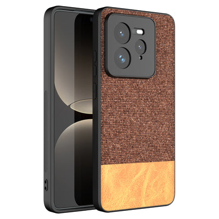 Mobizang Soft Fabric & Leather Hybrid Protective Back Cover for Realme GT 7 PRO | Shockproof Slim Hard Anti Slip Back Case (Brown)