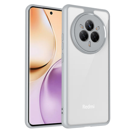 Mobizang Hawkeye Clear Back Cover for Realme 14 Pro 5G | Camera Lens Protector Shockproof Slim Clear Case Cover (Grey Sides)