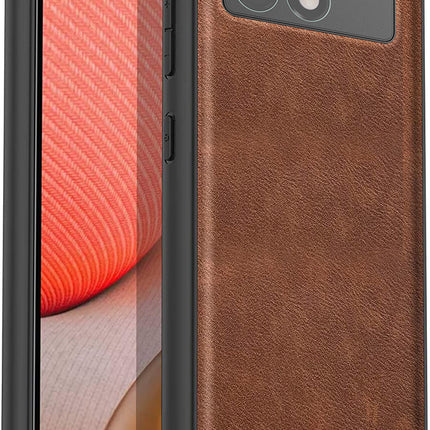 Kapa Tux Leather Back Cover for Poco X6 PRO | Slim Shockproof Camera Protection Bumper Case (Brown)