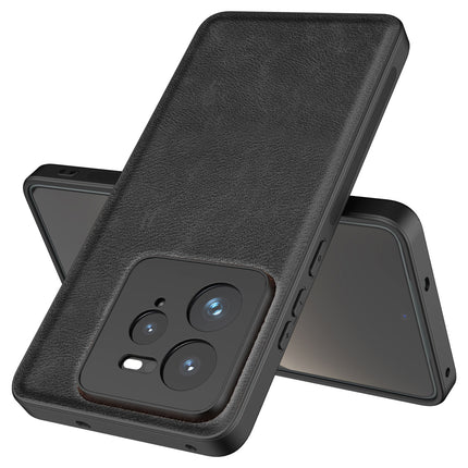 Mobizang Tux Leather Back Cover for Realme GT 7 PRO | Slim Shockproof Camera Protection Bumper Case (Black)