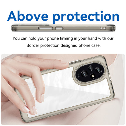 Mobizang Unicorn Acrylic Clear Back Cover For Honor 200 (5G) | Slim Shockproof [Military Grade Protection] Hybrid Bumper Case (Grey Sides)