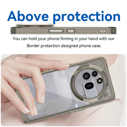Mobizang Unicorn Acrylic Clear Back Cover For Nothing Phone 3A Pro | Slim Shockproof [Military Grade Protection] Hybrid Bumper Case (Grey Sides)