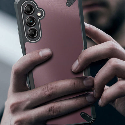 Mobizang Bull Clear Back Cover for Samsung Galaxy A55 (5G) | [Military Grade Protection] Shock Proof Slim Hybrid Bumper Case (Black)