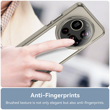 Mobizang Unicorn Acrylic Clear Back Cover For Xiaomi 15 Ultra | Slim Shockproof [Military Grade Protection] Hybrid Bumper Case (Grey Sides)