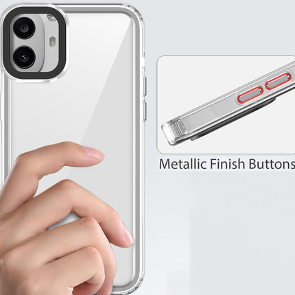 Mobizang Warrior Acrylic Clear Back Cover For Nothing CMF Phone 1 | Slim Shockproof [Military Grade Protection] Hybrid Bumper Case (Transparent Sides)